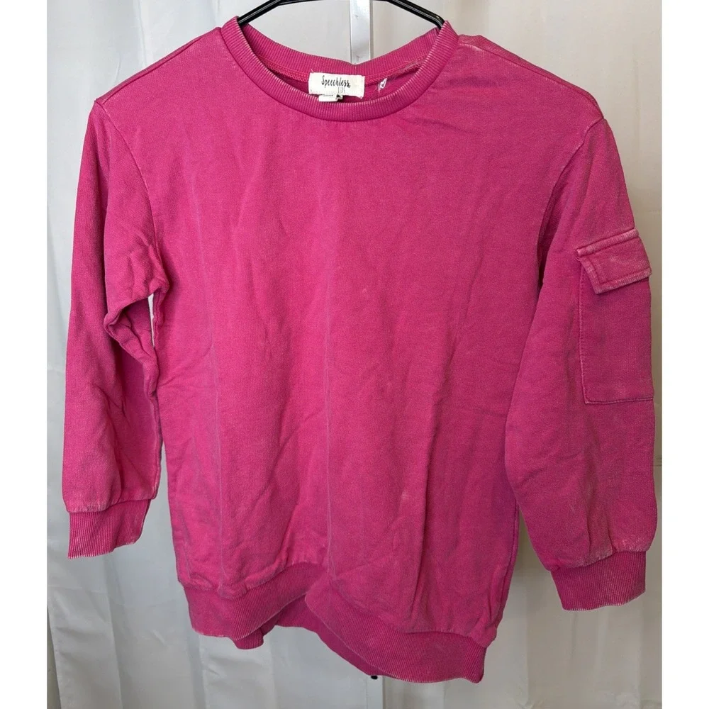Speechless Girls' Long Sleeve French Terry Sweatshirt Tunic Size Small